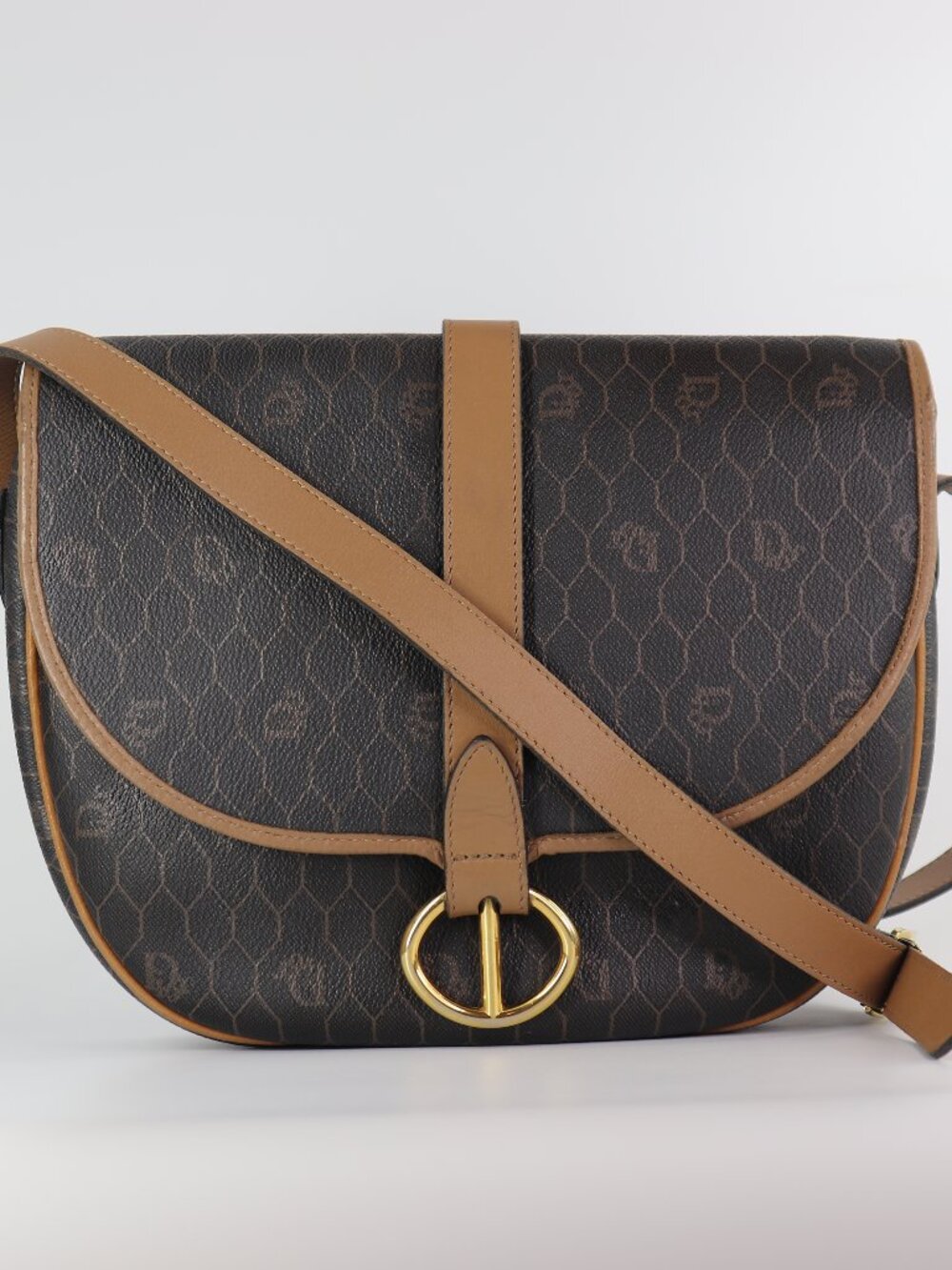 Christian Dior Honeycomb Canvas Shoulder Bag